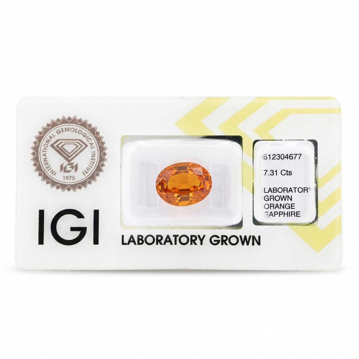 IGI Certified Laboratory Grown Yellowish Orange Sapphire | 7.31 Carat Oval Cut | Elegant Luxury Statement Gemstone-Saleh Sallom