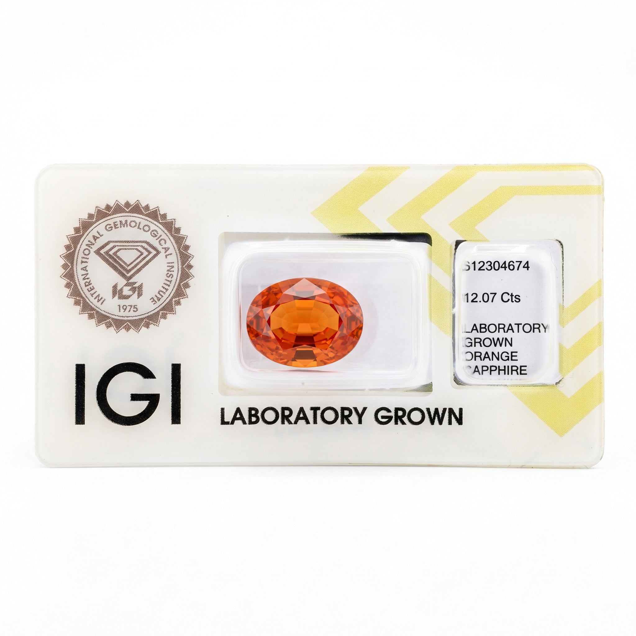 IGI Certified Laboratory Grown Reddish Orange Sapphire | 12.07 Carat Oval Cut | Bold Luxury Statement Gemstone Secondary image