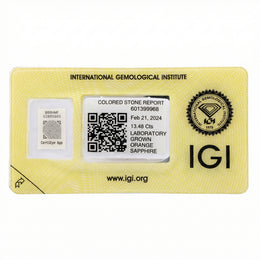 IGI Certified Laboratory Grown Orange Sapphire | 13.48 Carat Emerald Cut | Ultra Luxury Statement Gemstone-Saleh Sallom