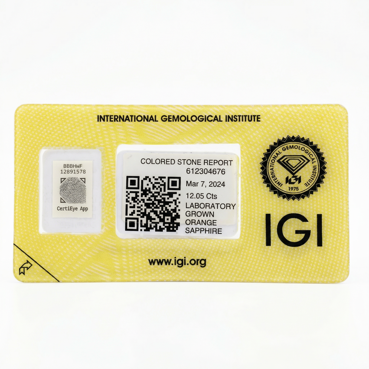 IGI Certified Laboratory Grown Yellowish Orange Sapphire | 12.05 Carat Emerald Cut | Ultra Luxury Statement Gemstone-Saleh Sallom