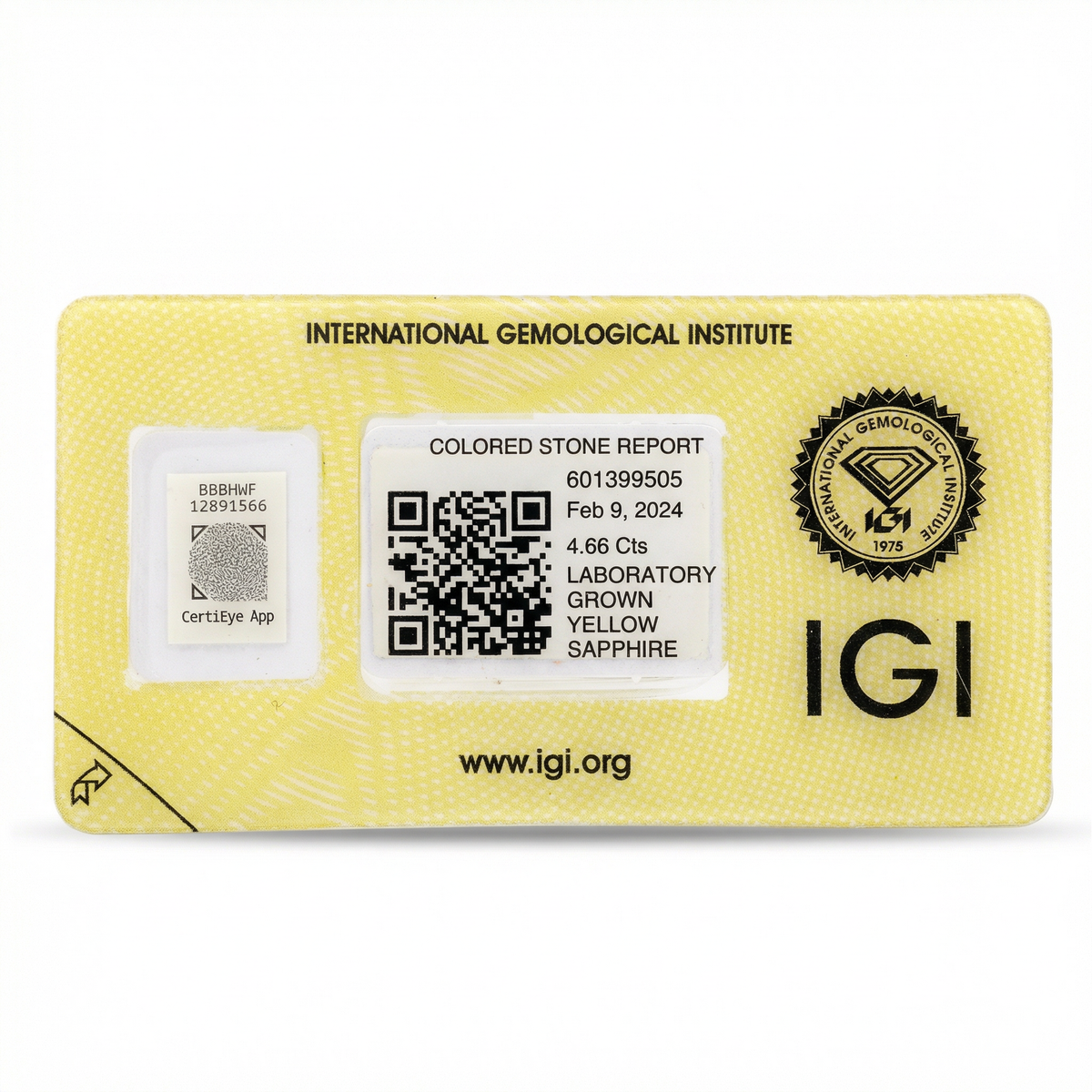 IGI Certified Laboratory Grown Yellow Sapphire | 4.66 Carat Oval Cut | Elegant Luxury Gemstone-Saleh Sallom