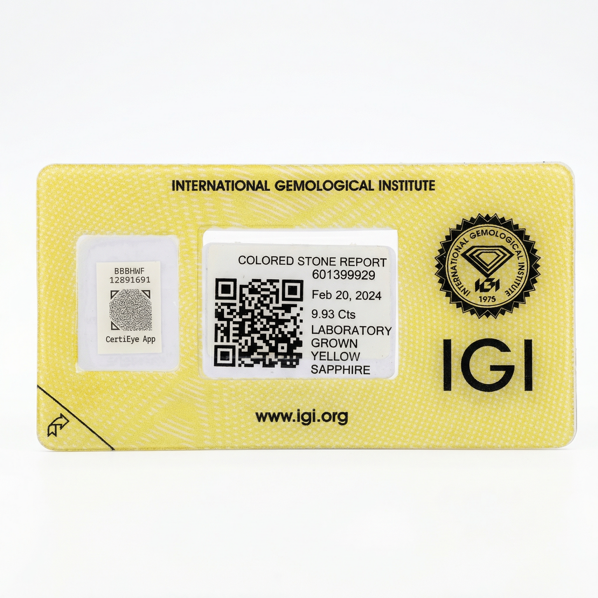 IGI Certified Laboratory Grown Orangy Yellow Sapphire | 9.93 Carat Oval Cut | Premium Statement Gemstone-Saleh Sallom