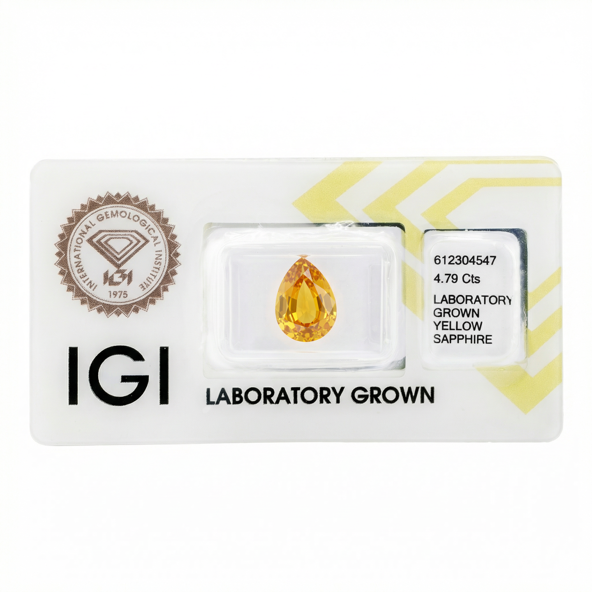 IGI Certified Laboratory Grown Orangy Yellow Sapphire | 4.79 Carat Pear Cut | Luxury Statement Gemstone Secondary image