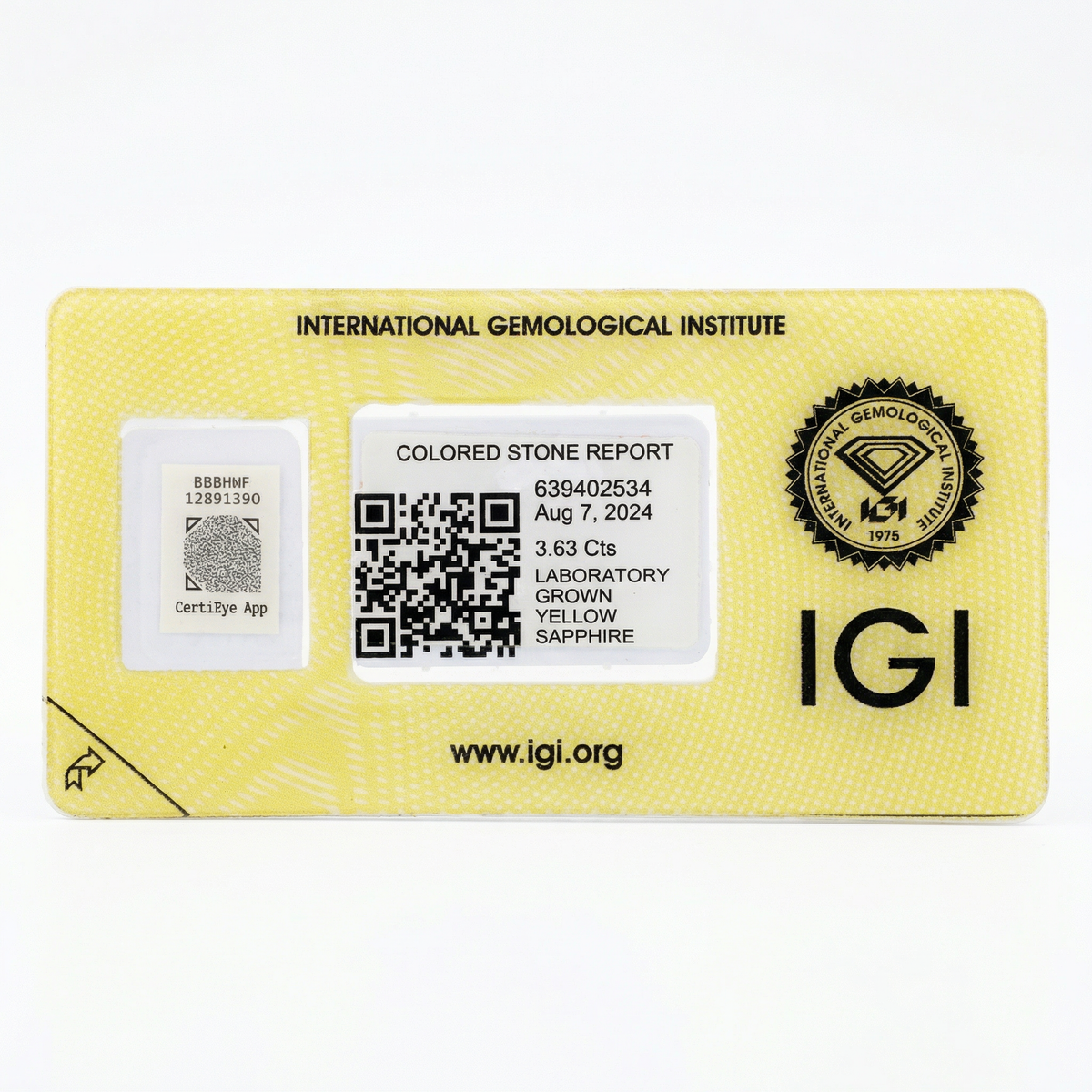 IGI Certified Laboratory Grown Yellow Sapphire | 3.63 Carat Emerald Cut | Elegant Luxury Gemstone-Saleh Sallom