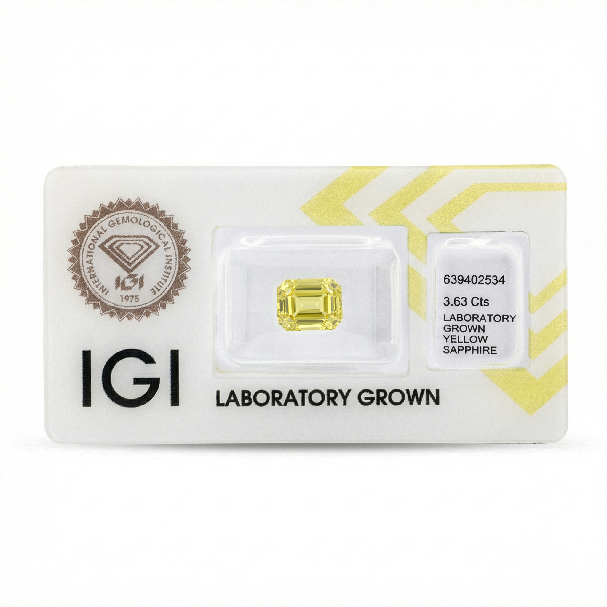 IGI Certified Laboratory Grown Yellow Sapphire | 3.63 Carat Emerald Cut | Elegant Luxury Gemstone Secondary image