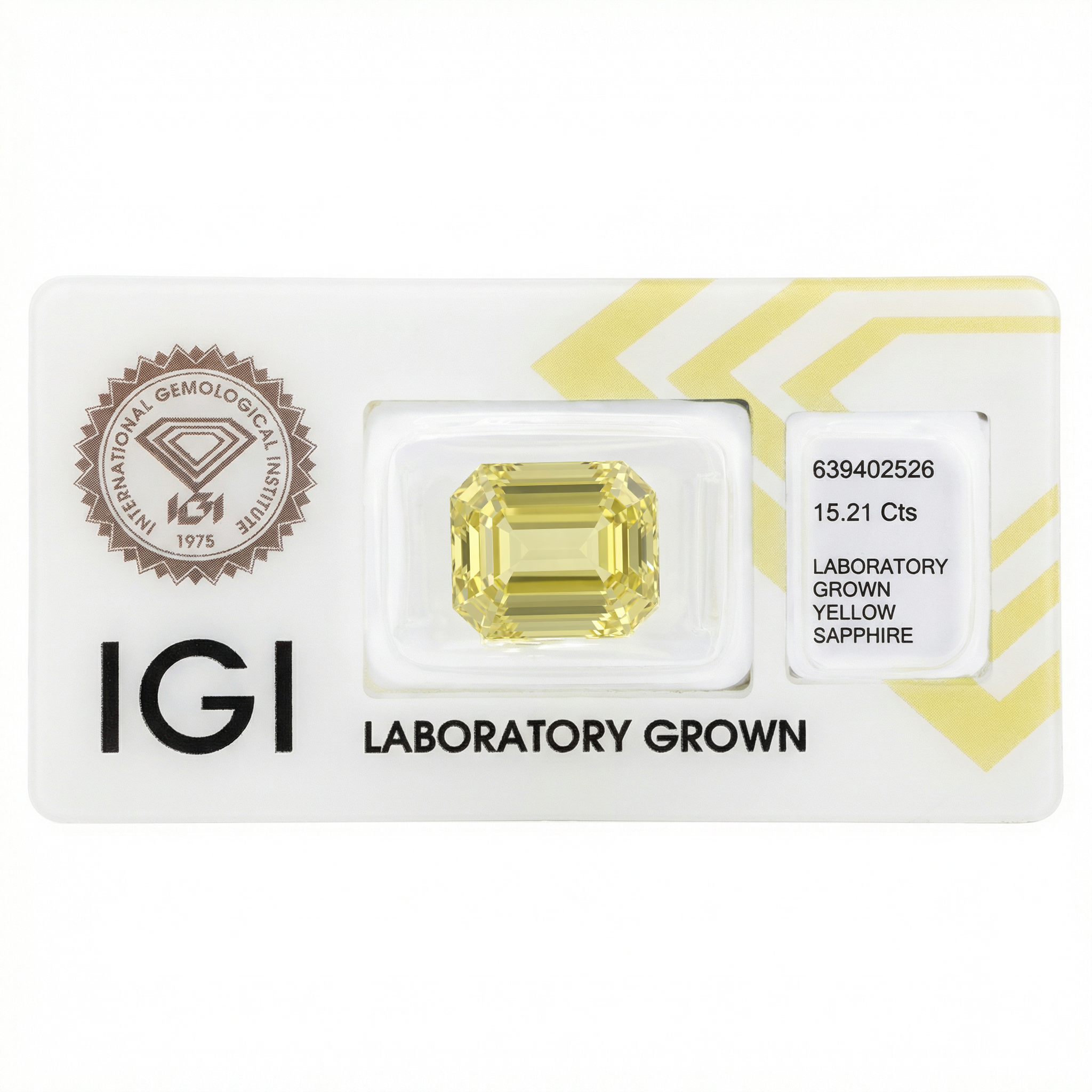 IGI Certified Laboratory Grown Yellow Sapphire | 15.21 Carat Emerald Cut | High Jewelry Statement Gemstone Secondary image