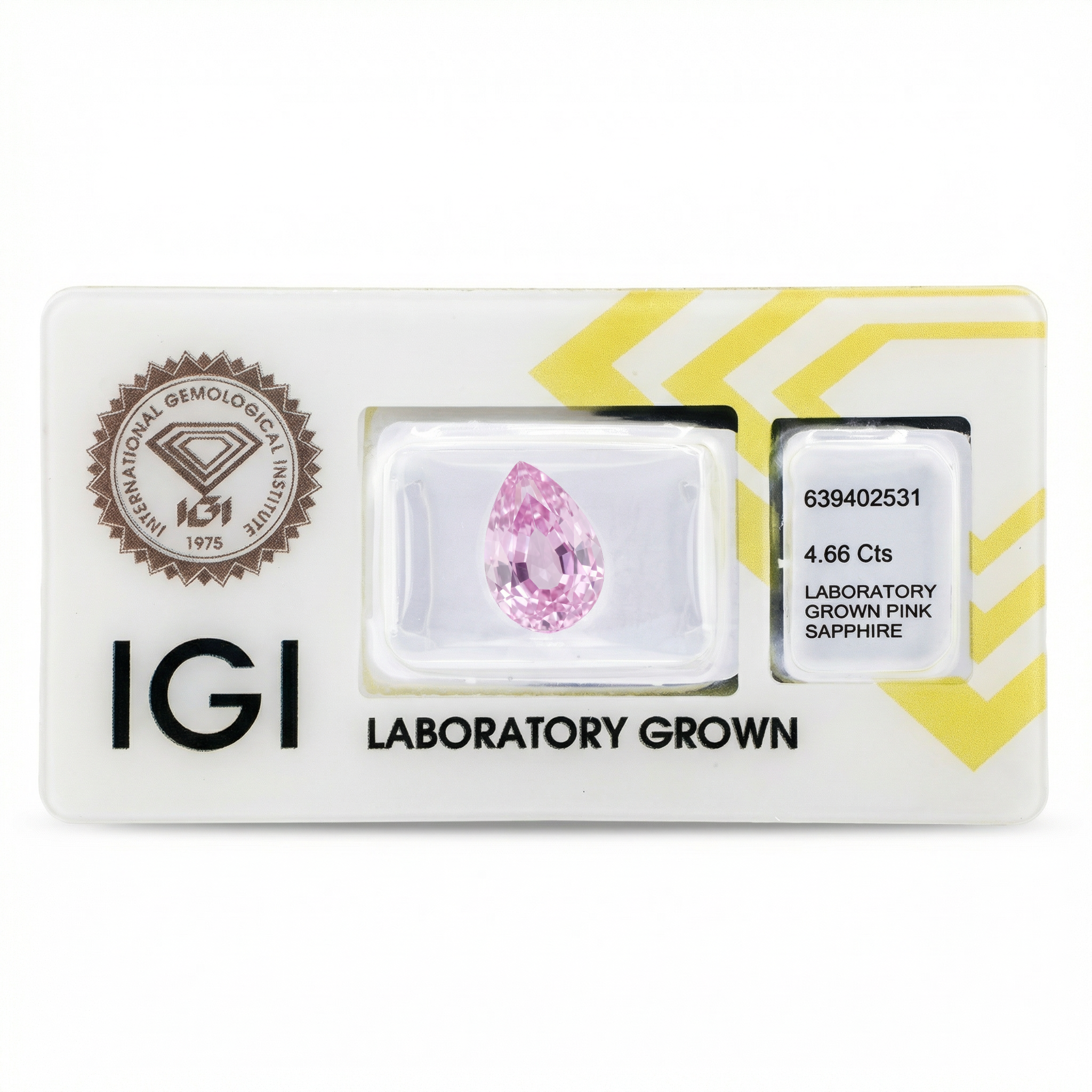 IGI Certified Laboratory Grown Pink Sapphire | 4.66 Carat Pear Cut | Romantic Luxury Gemstone Secondary image