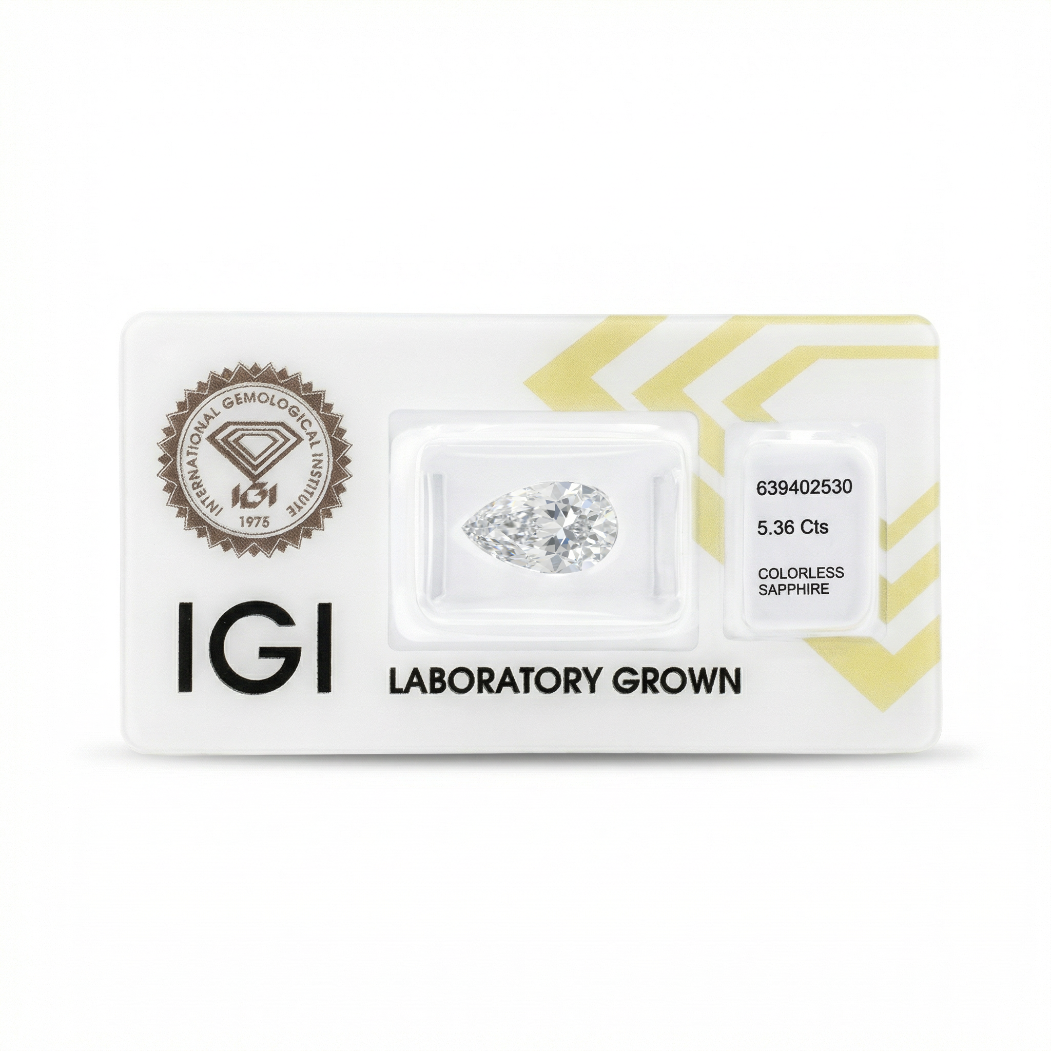 IGI Certified Laboratory Grown Colorless Sapphire | 5.36 Carat Pear Cut | Diamond Alternative Luxury Gemstone Secondary image
