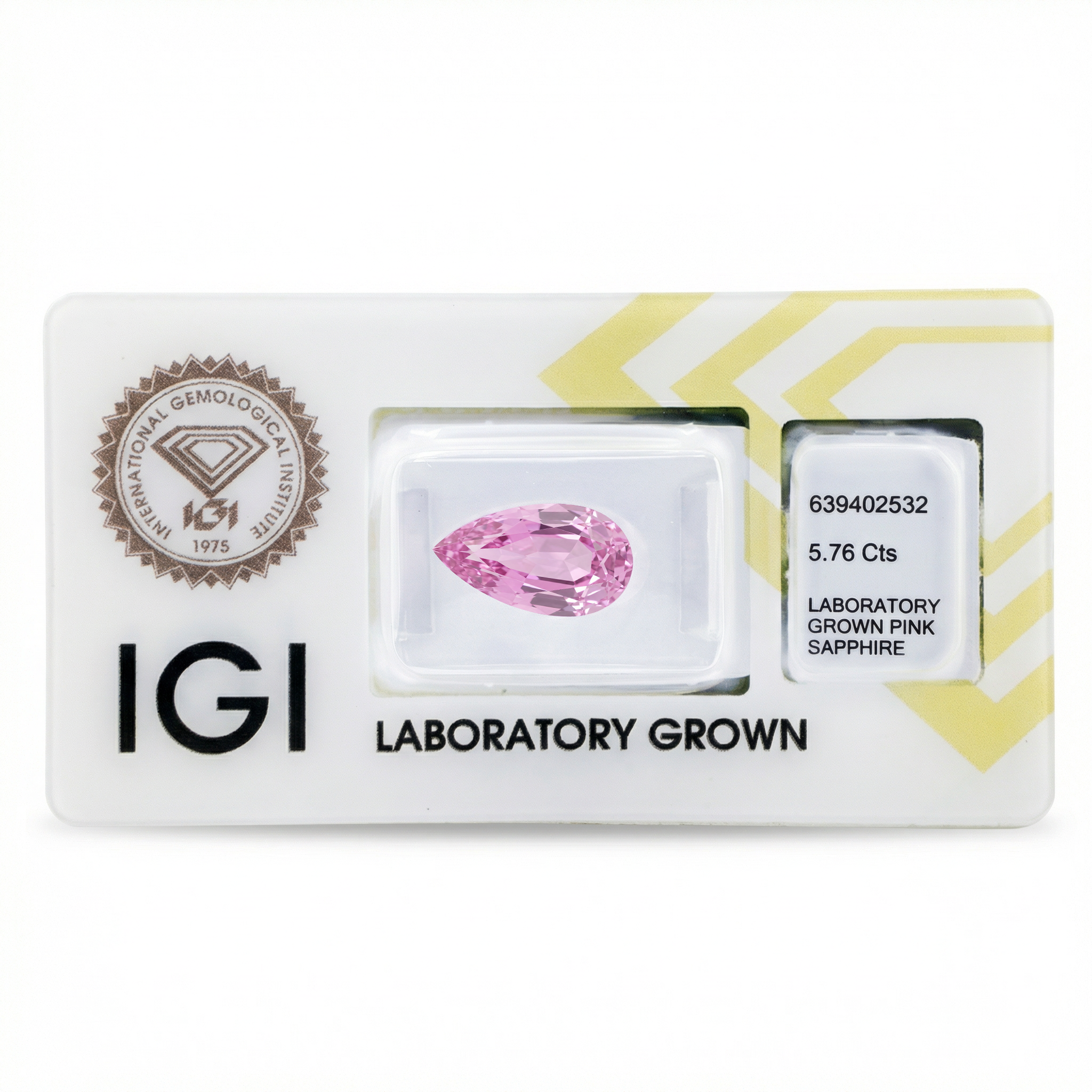 IGI Certified Laboratory Grown Pink Sapphire | 5.76 Carat Pear Cut | Elegant Luxury Gemstone Secondary image