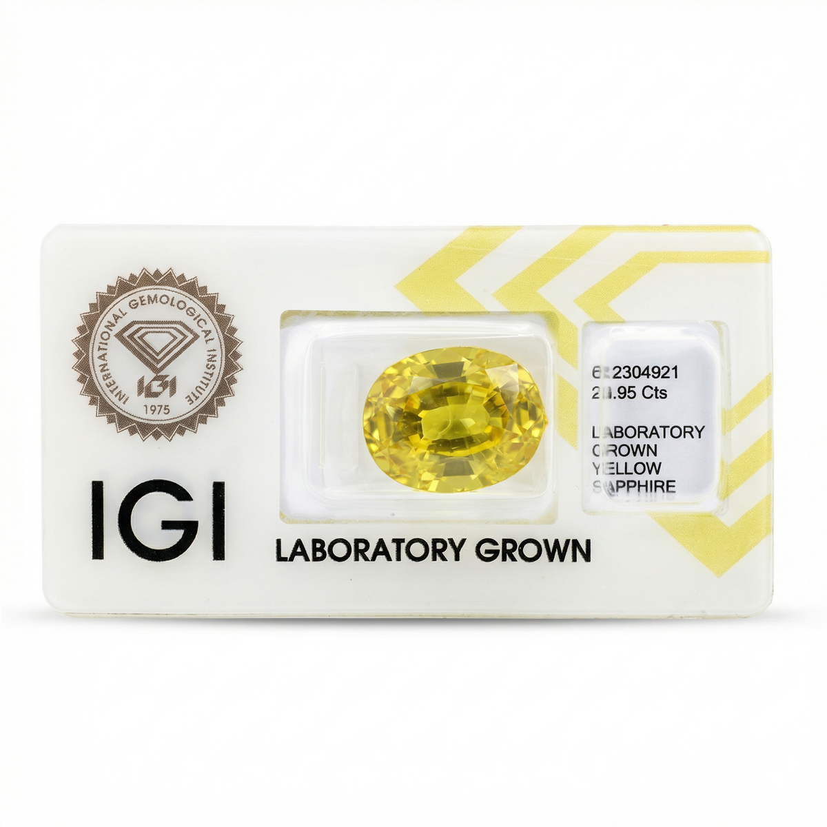 IGI Certified Laboratory Grown Yellow Sapphire | 23.95 Carat Oval Cut | Ultra High Jewelry Statement Gemstone-Saleh Sallom