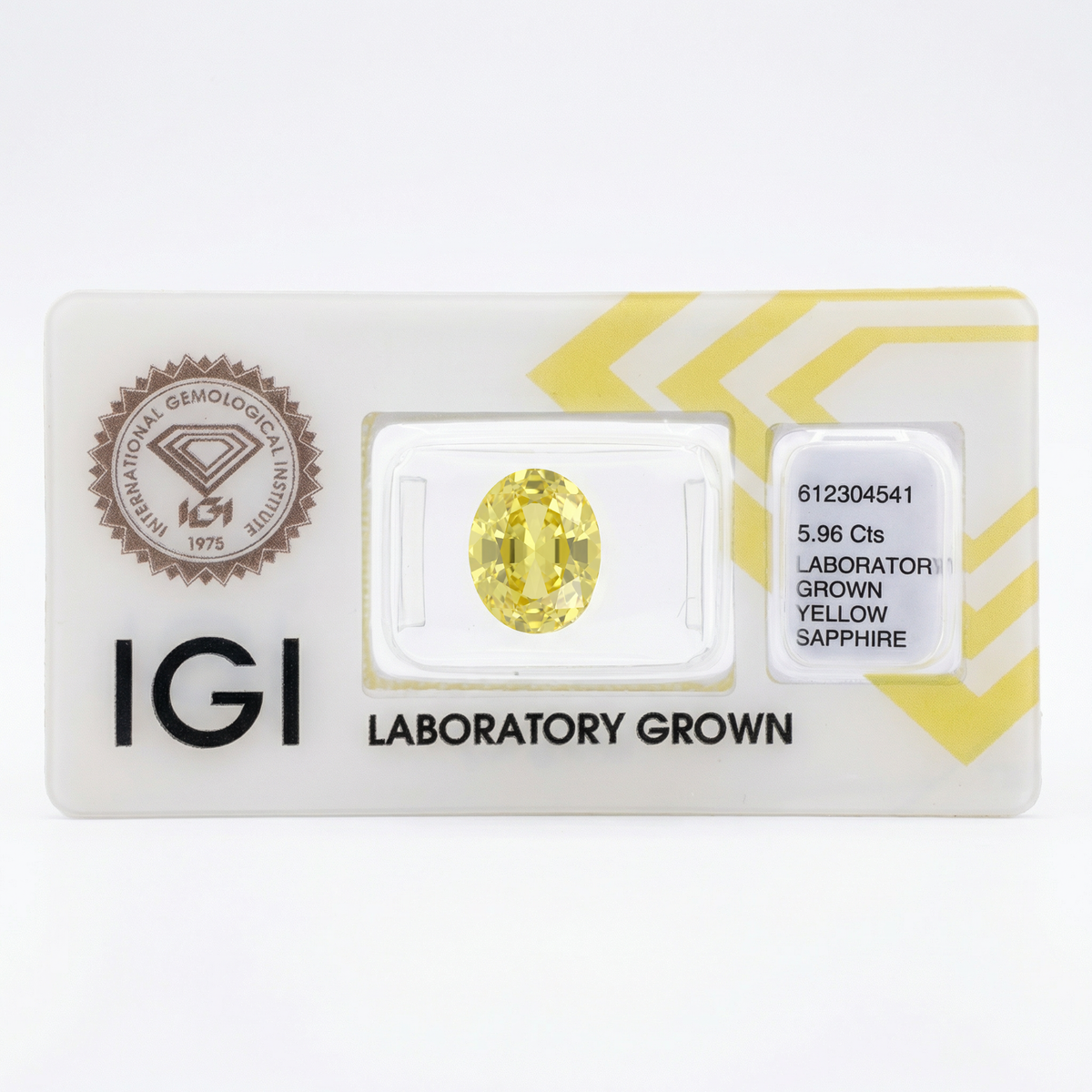 IGI Certified Laboratory Grown Yellow Sapphire | 5.96 Carat Oval Cut | Bright Yellow Luxury Gemstone-Saleh Sallom