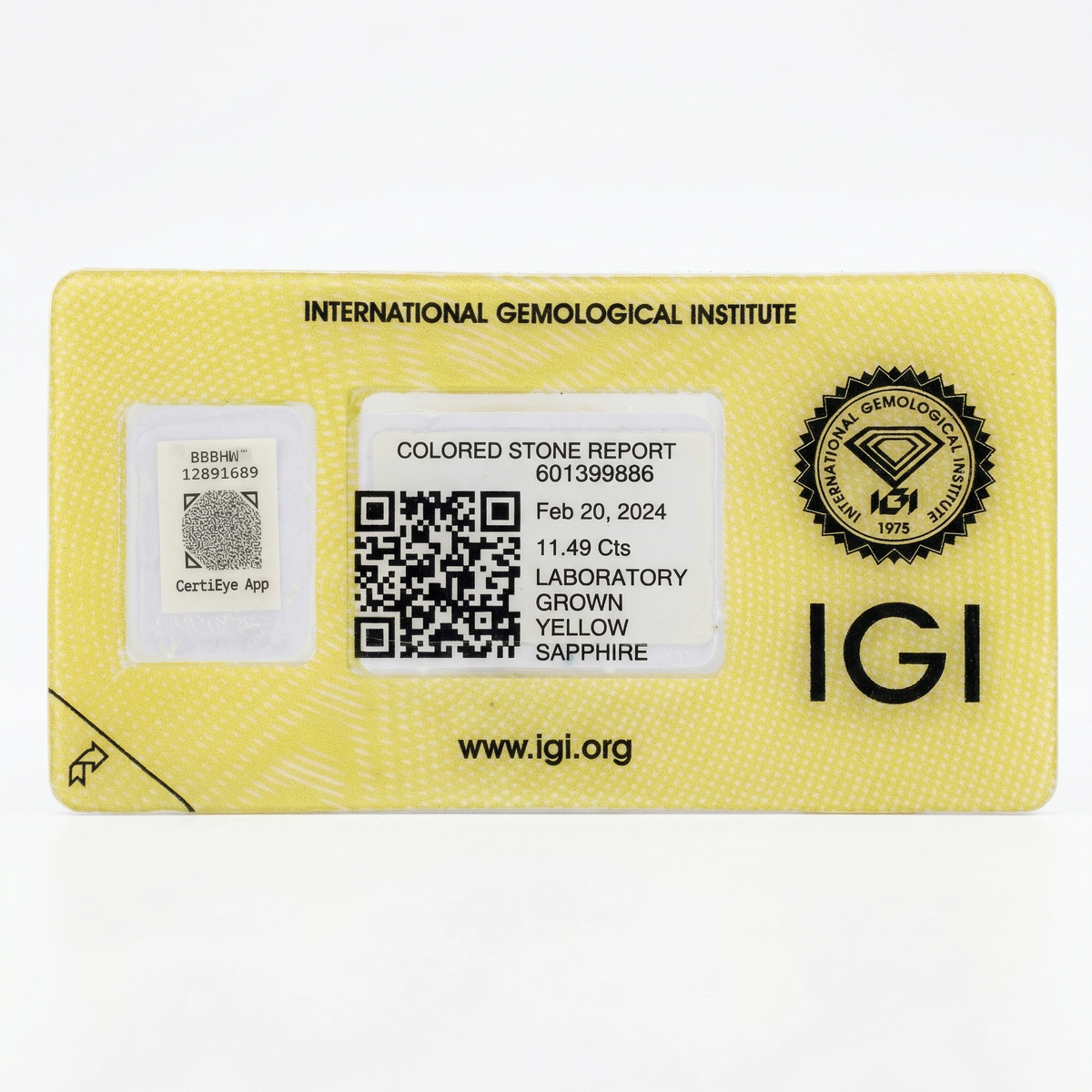 IGI Certified Laboratory Grown Yellow Sapphire | 6.01 Carat Emerald Cut | Brownish Yellow Luxury Gemstone-Saleh Sallom