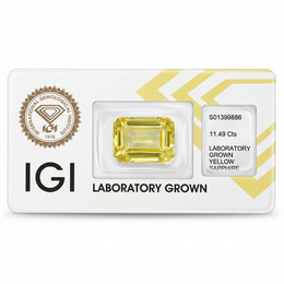 IGI Certified Laboratory Grown Yellow Sapphire | 6.01 Carat Emerald Cut | Brownish Yellow Luxury Gemstone-Saleh Sallom