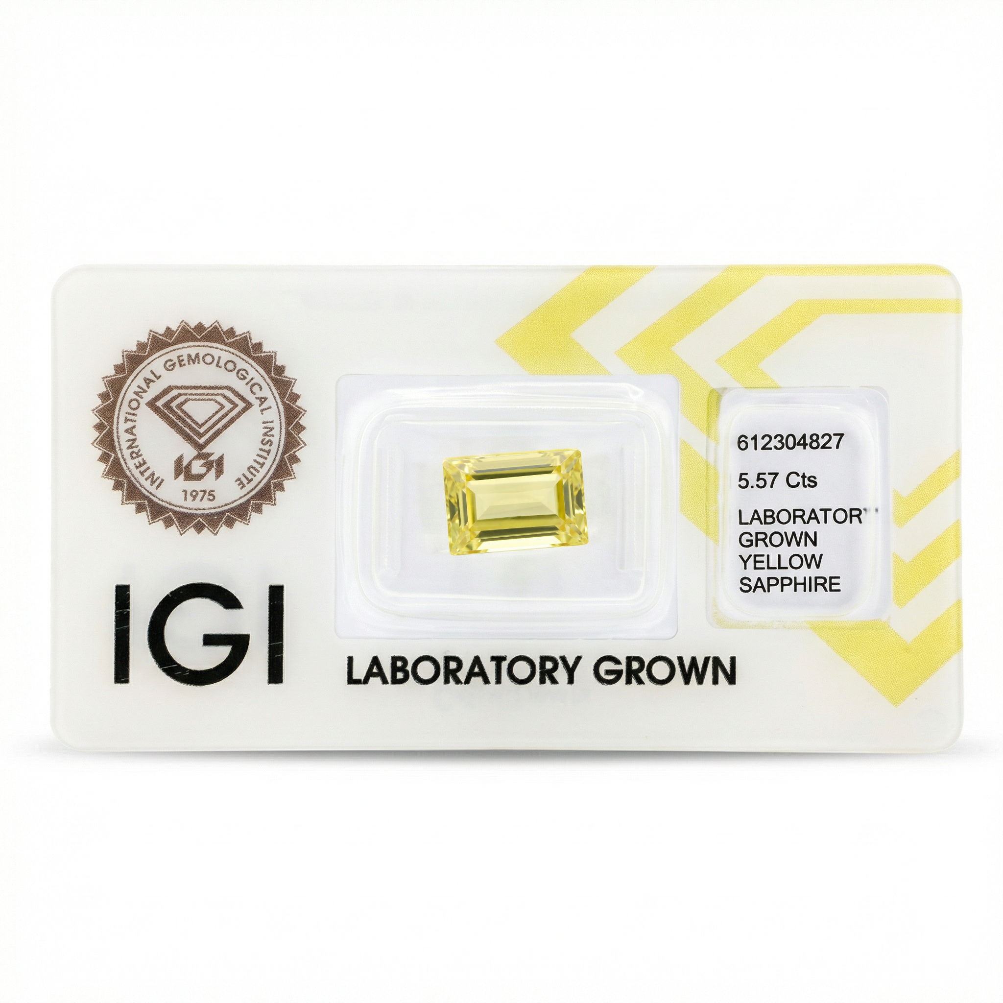 IGI Certified Laboratory Grown Yellow Sapphire | 5.57 Carat Rectangular Step Cut | Elegant Yellow Gemstone Secondary image