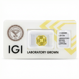 IGI Certified Laboratory Grown Yellow Sapphire | 6.24 Carat Square Emerald Cut | Bright Yellow Luxury Gemstone-Saleh Sallom
