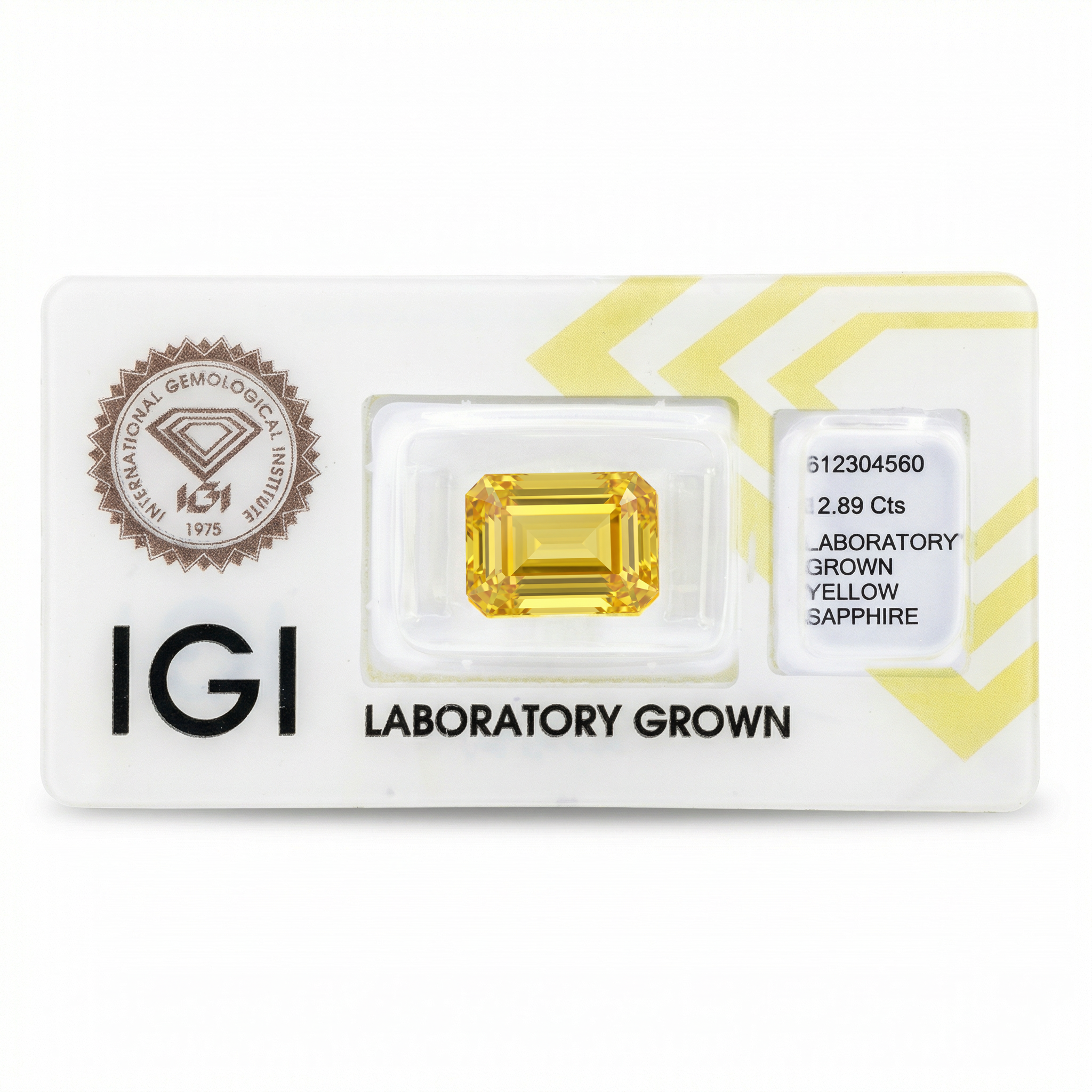 IGI Certified Laboratory Grown Yellow Sapphire | 12.89 Carat Emerald Cut | Vivid Yellow Luxury Gemstone Secondary image