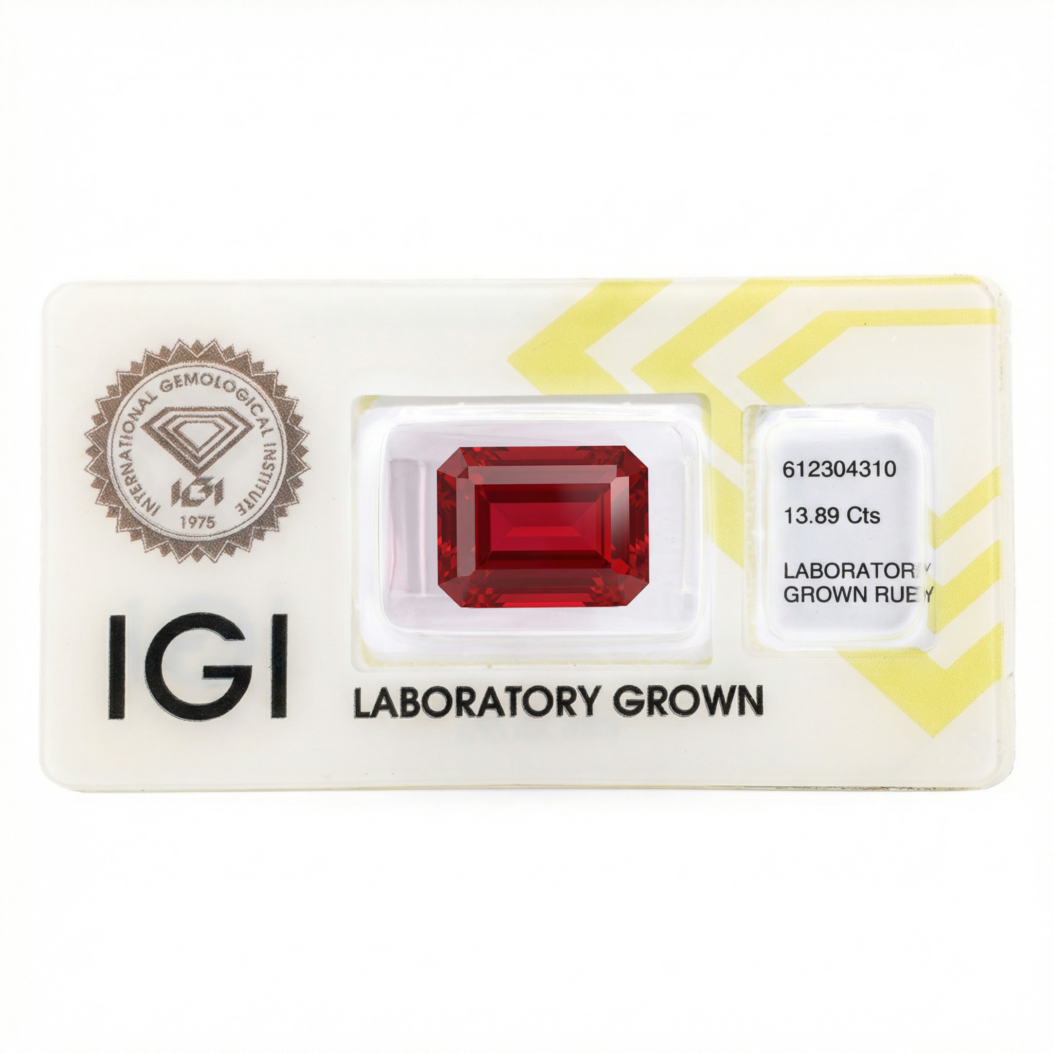 IGI Certified Laboratory Grown Ruby | 13.89 Carat Emerald Cut | Purplish Red High Jewelry Gemstone Secondary image