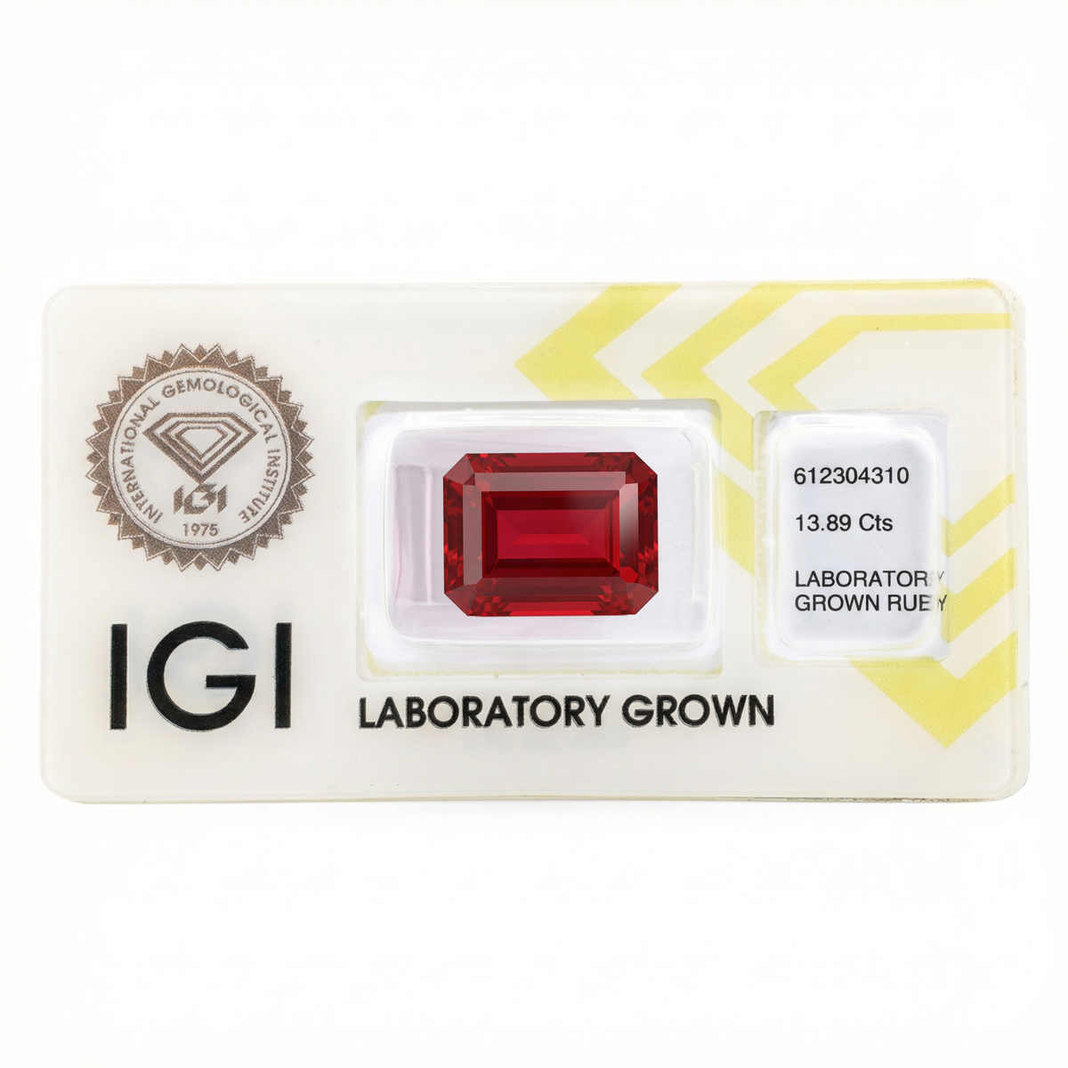 IGI Certified Laboratory Grown Ruby | 13.89 Carat Emerald Cut | Purplish Red High Jewelry Gemstone-Saleh Sallom
