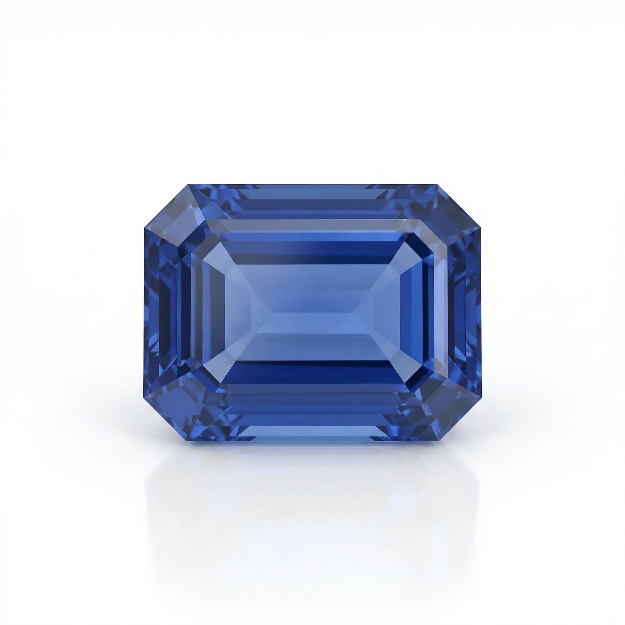 IGI Certified Laboratory Grown Blue Sapphire | 6.20 Carat Emerald Cut | Luxury Statement Gemstone-Saleh Sallom Main image