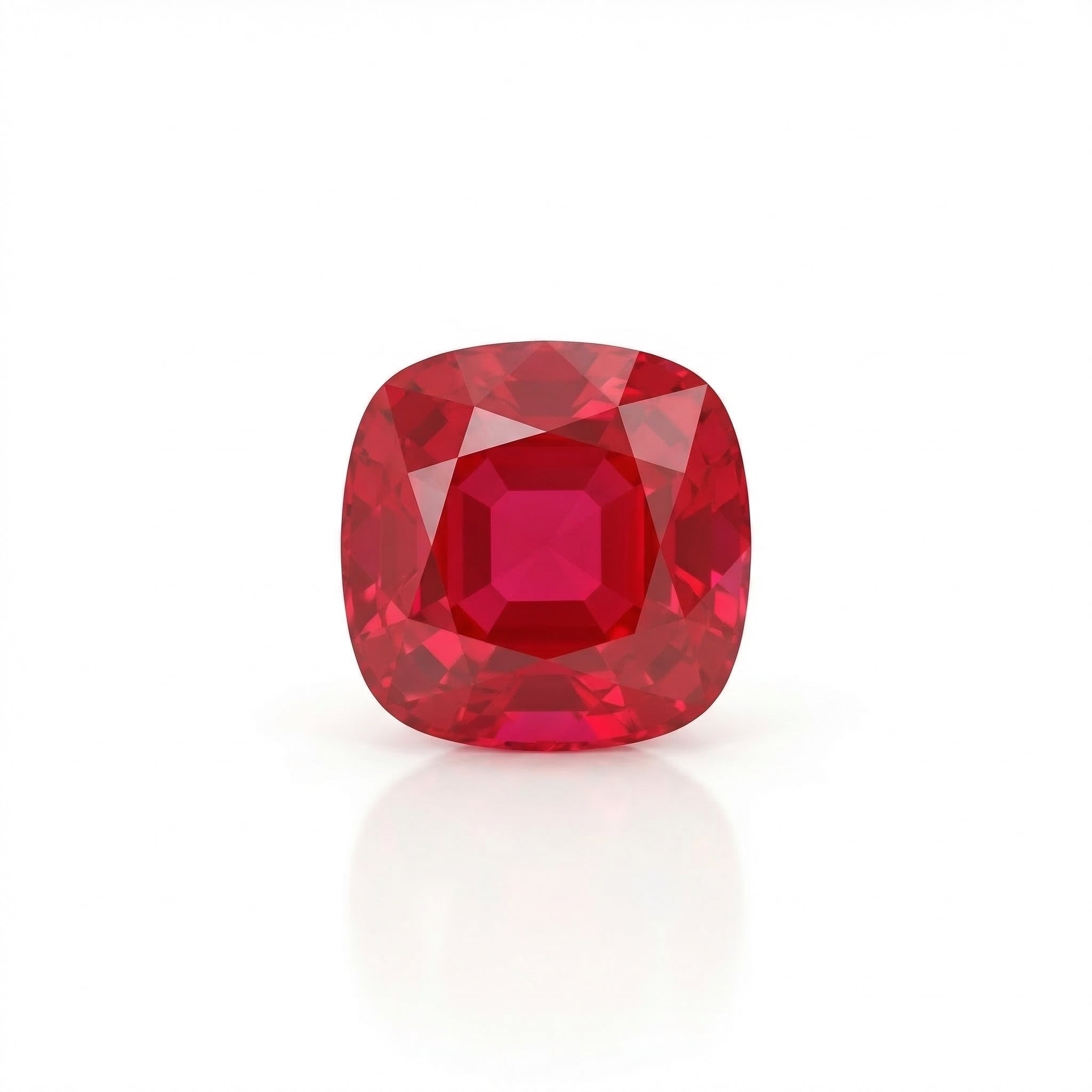 IGI Certified Laboratory Grown Purplish Red Ruby | 8.04 Carat Square Cushion Mixed Cut | Luxury Statement Gemstone-Saleh Sallom Main image