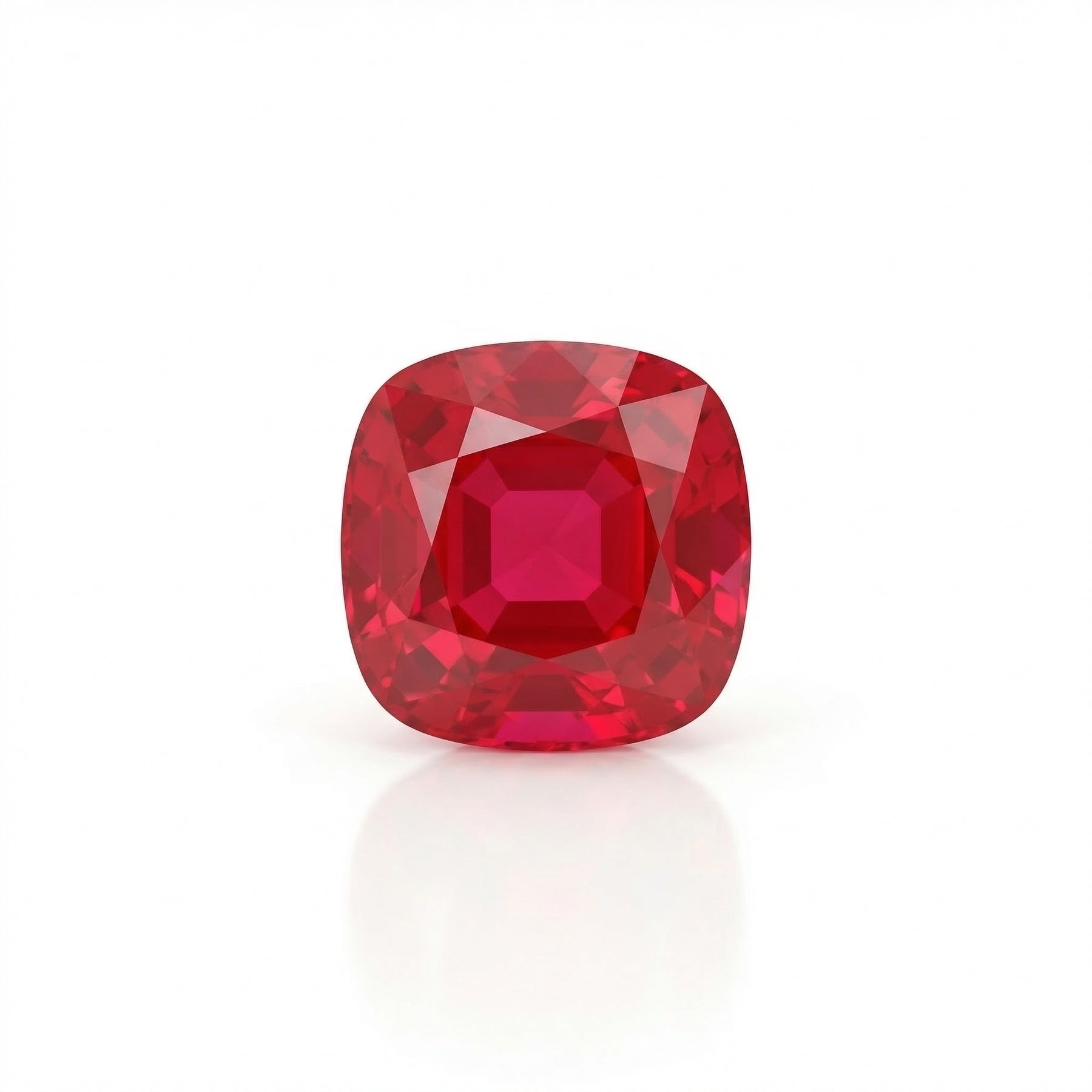IGI Certified Laboratory Grown Purplish Red Ruby | 8.04 Carat Square Cushion Mixed Cut | Luxury Statement Gemstone-Saleh Sallom