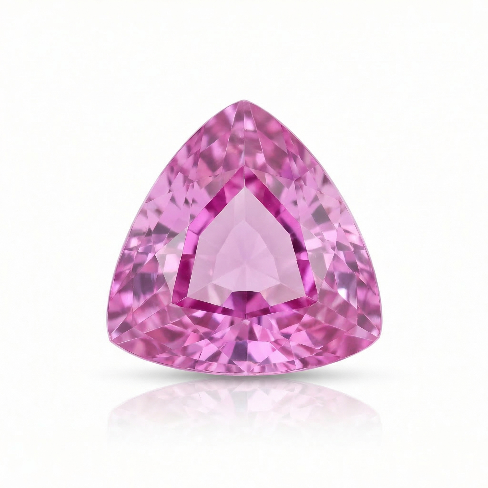 IGI Certified Laboratory Grown Purplish Pink Sapphire | 3.28 Carat Trilliant Mixed Cut | Luxury Gemstone-Saleh Sallom Main image