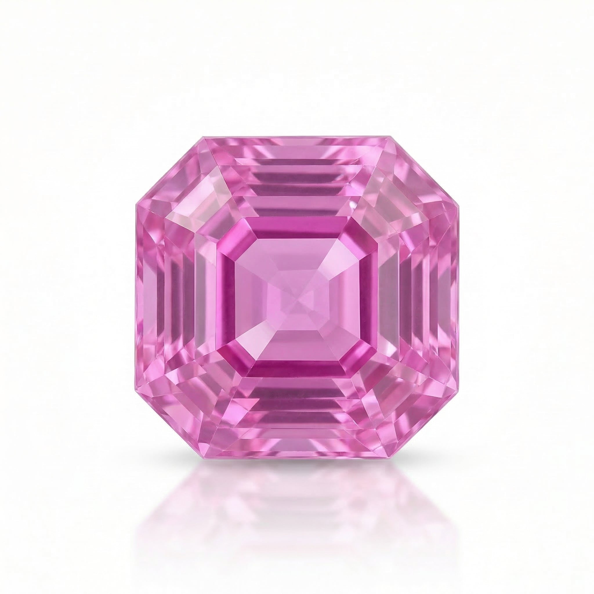 IGI Certified Laboratory Grown Purplish Pink Sapphire | 12.72 Carat Square Emerald Cut | Luxury Statement Gemstone-Saleh Sallom Main image