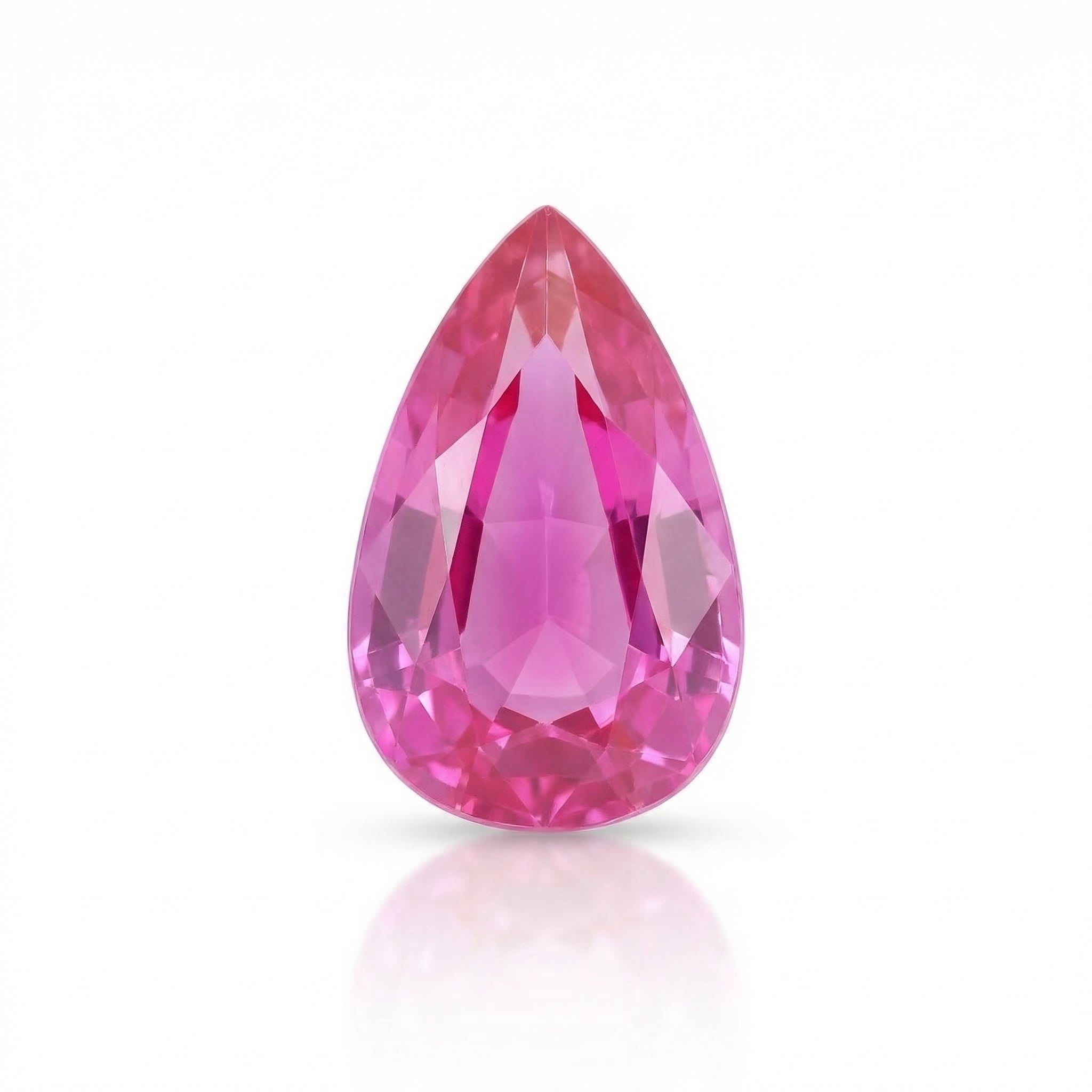 IGI Certified Laboratory Grown Pink Sapphire | 7.48 Carat Pear Mixed Cut | Luxury Statement Gemstone-Saleh Sallom Main image