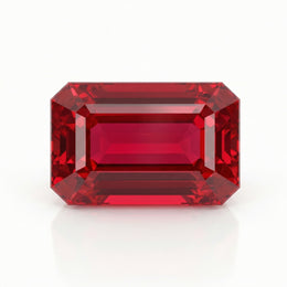 IGI Certified Laboratory Grown Ruby | 13.88 Carat Emerald Cut | Purplish Red Collector Gemstone-Saleh Sallom