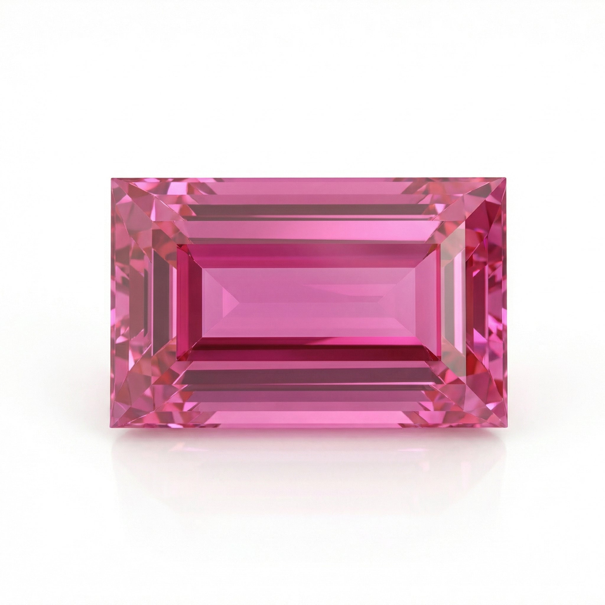 IGI Certified Laboratory Grown Purplish Pink Sapphire | 6.83 Carat Rectangular Step Cut | High Luxury Statement Gem-Saleh Sallom Main image