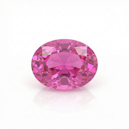 IGI Certified Laboratory Grown Purplish Pink Sapphire | 3.94 Carat Oval Cut | Vibrant Luxury Gemstone-Saleh Sallom