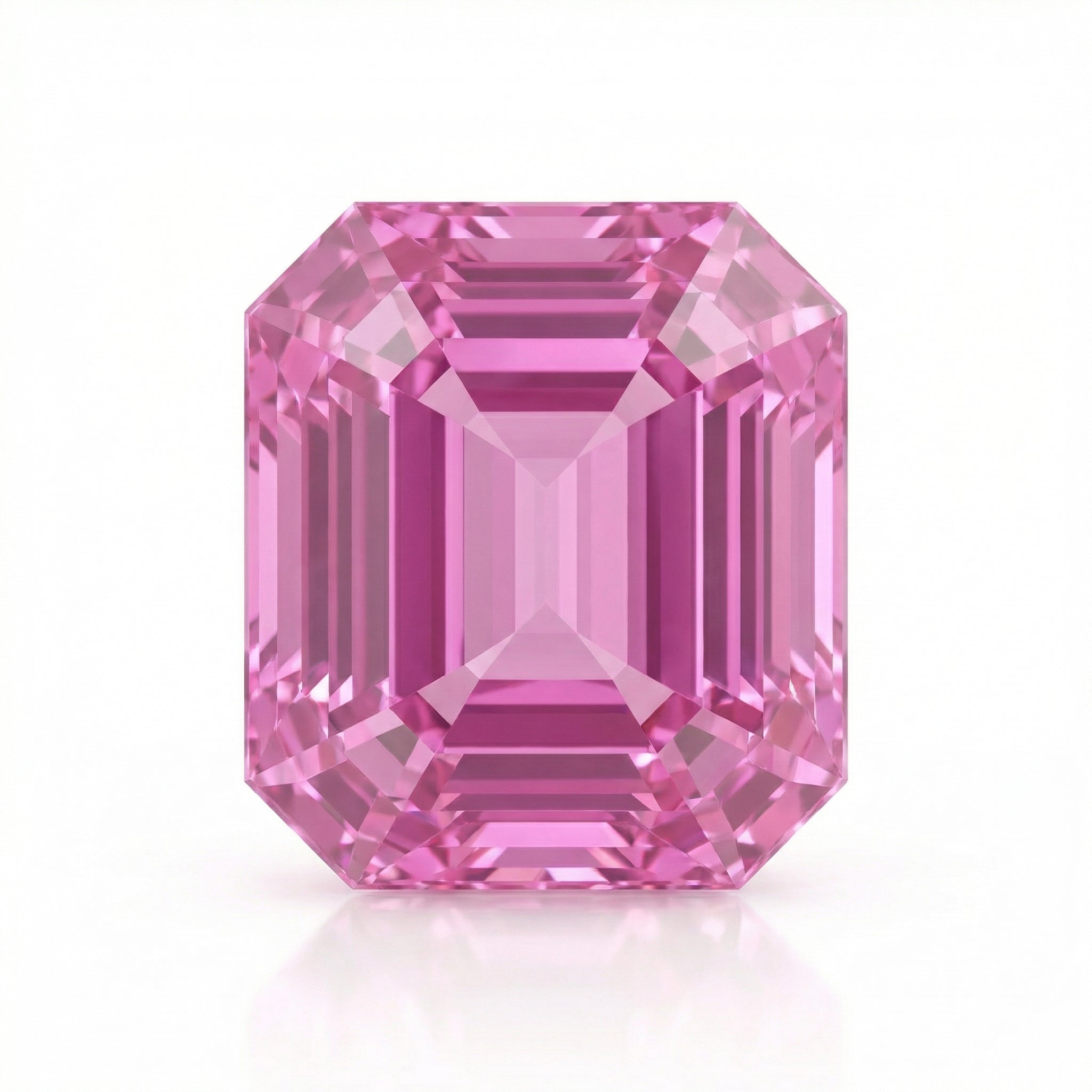 IGI Certified Laboratory Grown Pink Sapphire | 6.99 Carat Emerald Cut | High-End Luxury Gemstone-Saleh Sallom Main image