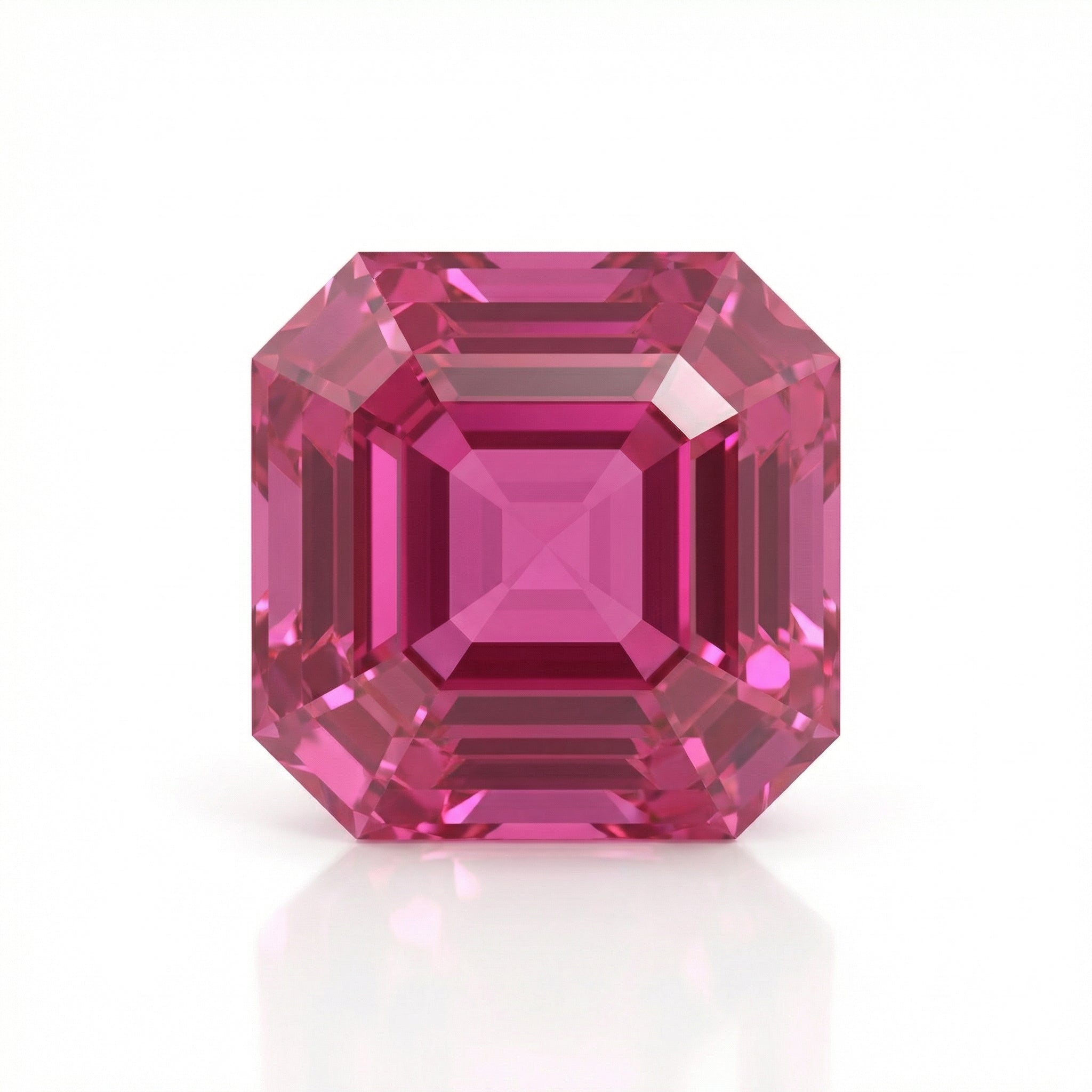 IGI Certified Laboratory Grown Pink Sapphire | 5.49 Carat Square Emerald Cut | Bold Luxury Gemstone-Saleh Sallom Main image