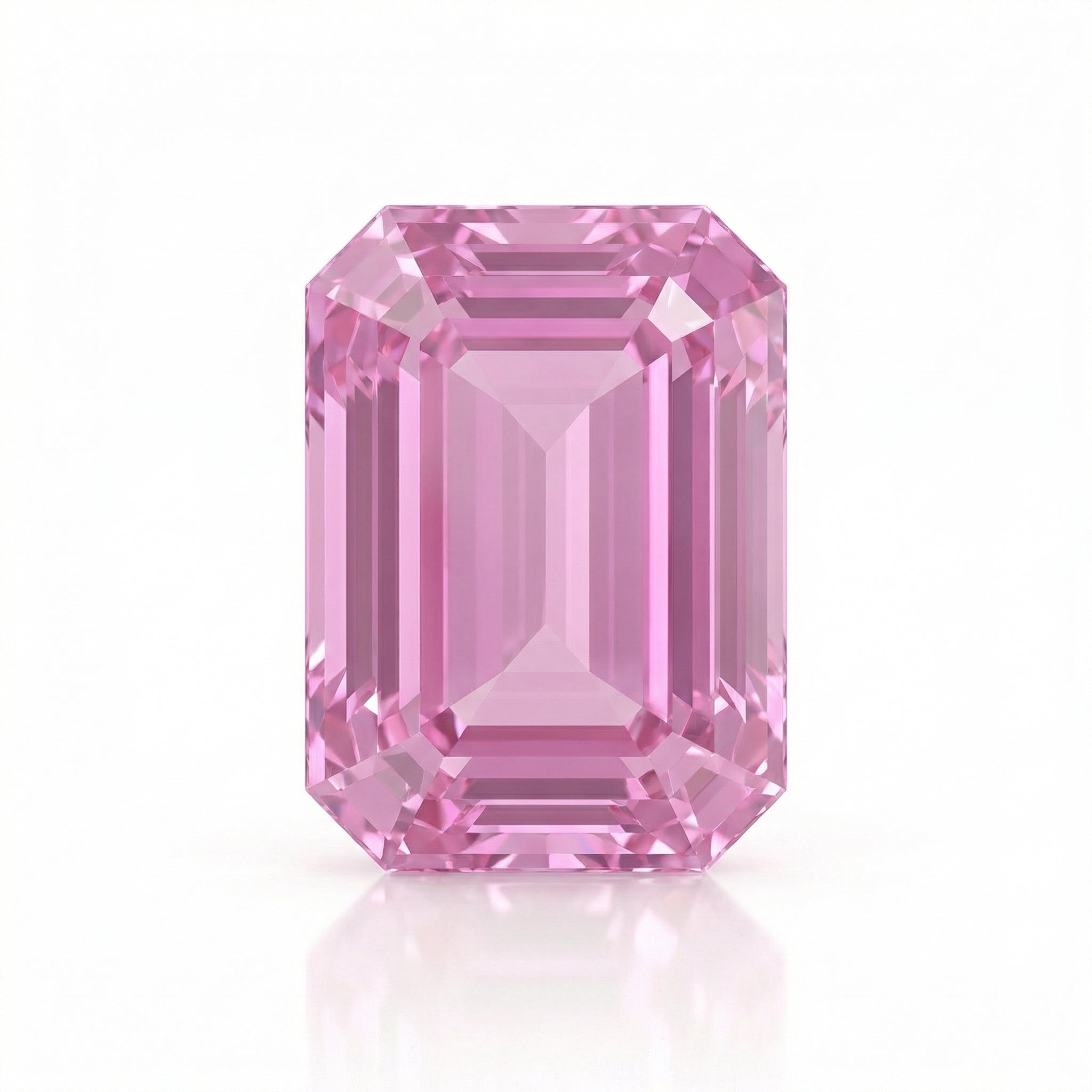 IGI Certified Laboratory Grown Purplish Pink Sapphire | 3.85 Carat Emerald Cut | Elegant Luxury Statement Gemstone-Saleh Sallom Main image