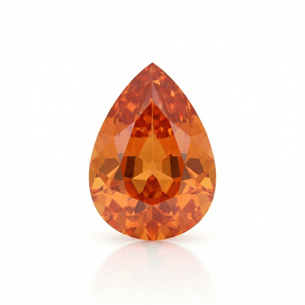 IGI Certified Laboratory Grown Orange Sapphire | 1.07 Carat Pear Cut | Elegant Fine Jewelry Gemstone-Saleh Sallom