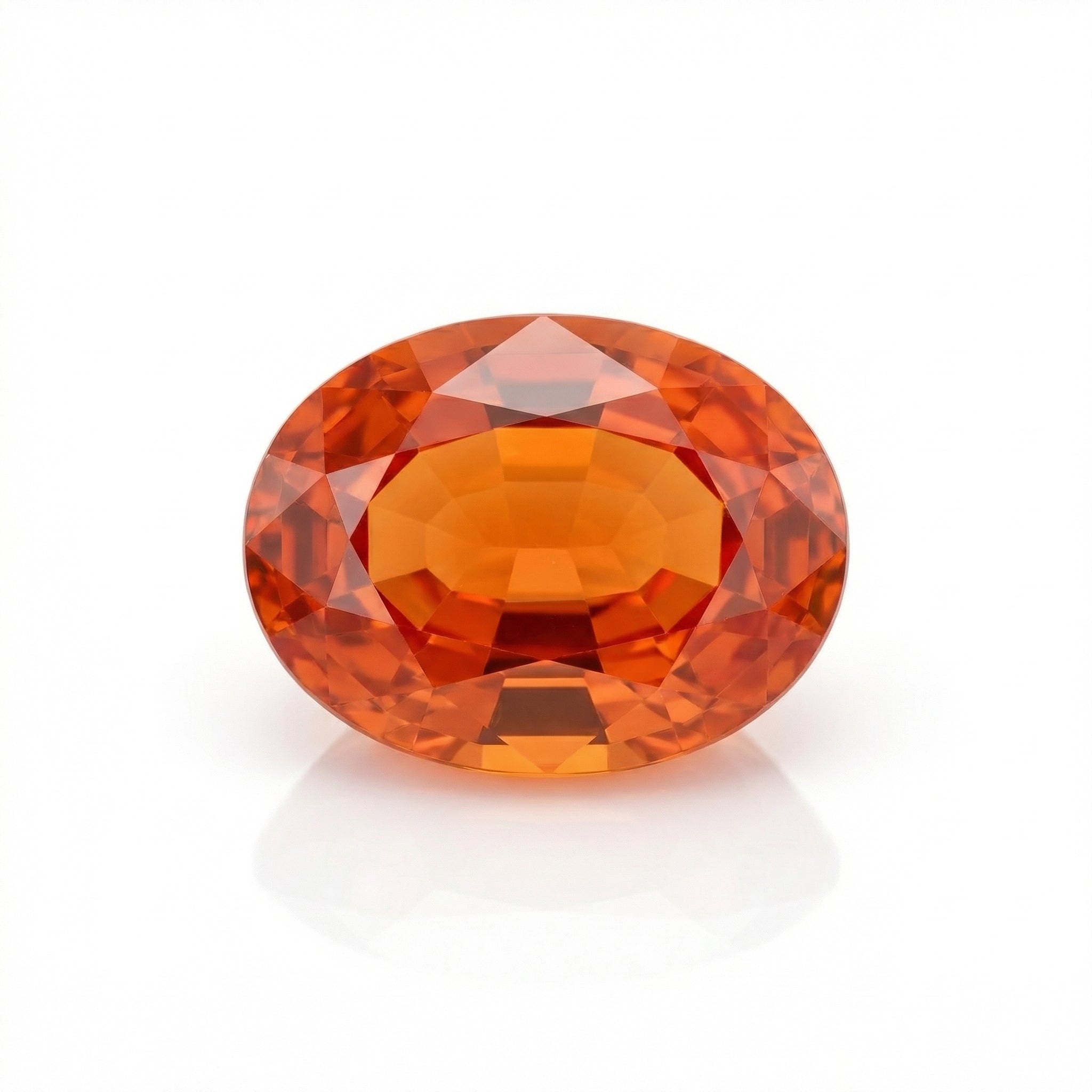 IGI Certified Laboratory Grown Reddish Orange Sapphire | 12.07 Carat Oval Cut | Bold Luxury Statement Gemstone-Saleh Sallom Main image