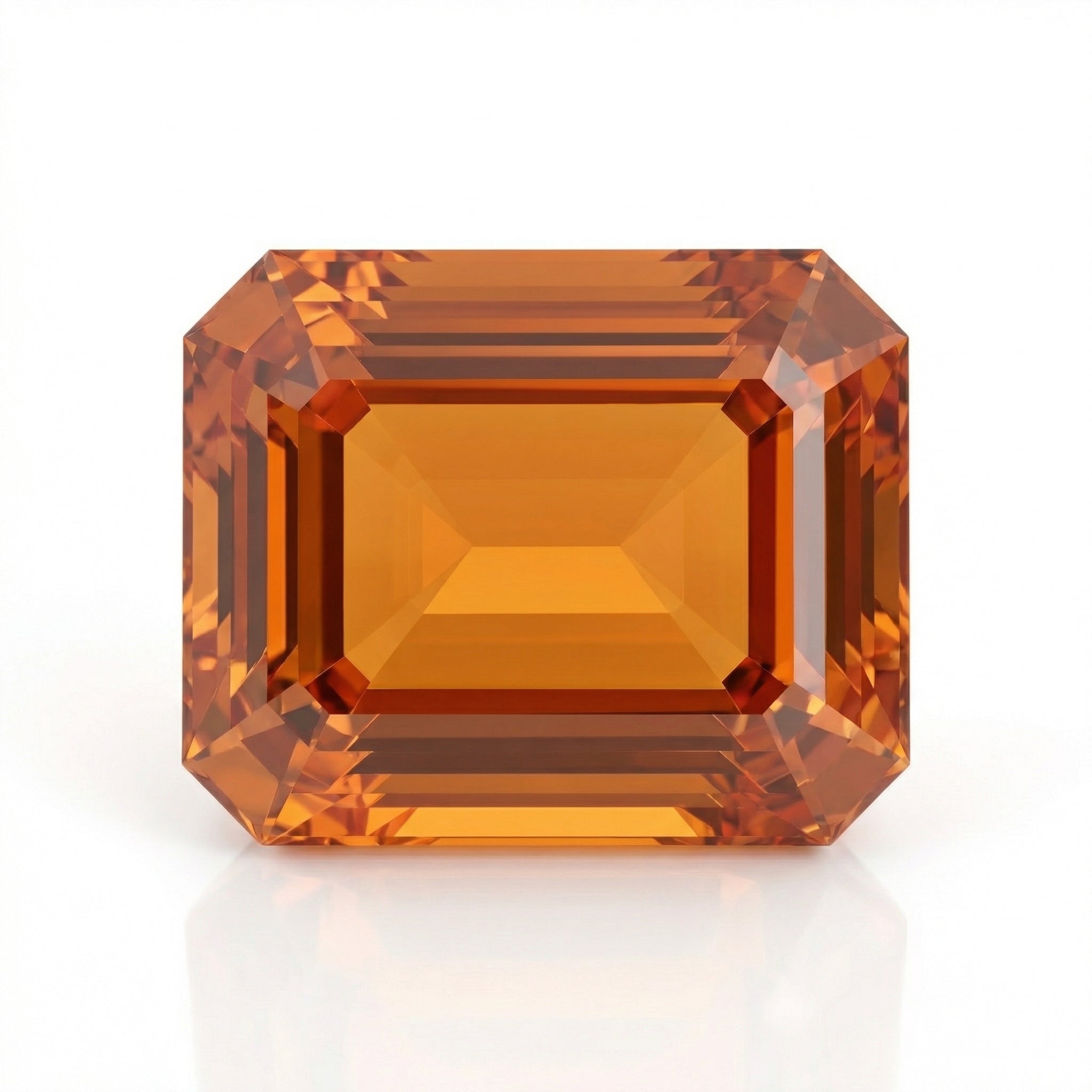 IGI Certified Laboratory Grown Orange Sapphire | 13.48 Carat Emerald Cut | Ultra Luxury Statement Gemstone-Saleh Sallom Main image