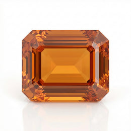 IGI Certified Laboratory Grown Orange Sapphire | 13.48 Carat Emerald Cut | Ultra Luxury Statement Gemstone-Saleh Sallom