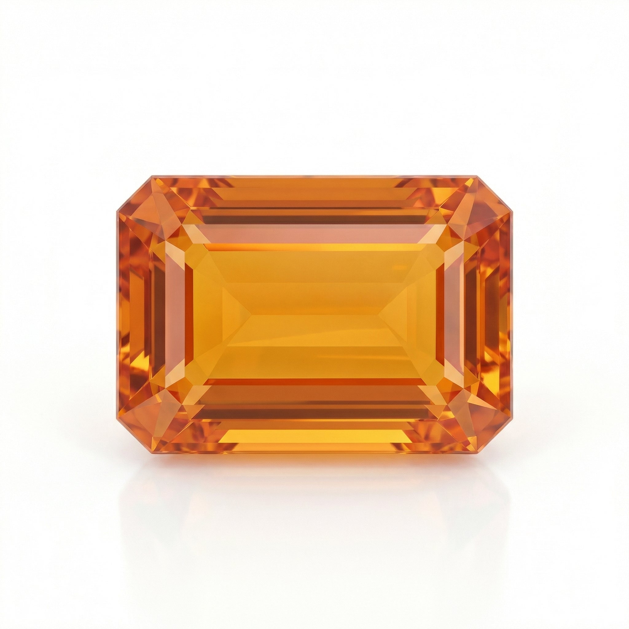IGI Certified Laboratory Grown Yellowish Orange Sapphire | 12.05 Carat Emerald Cut | Ultra Luxury Statement Gemstone-Saleh Sallom Main image