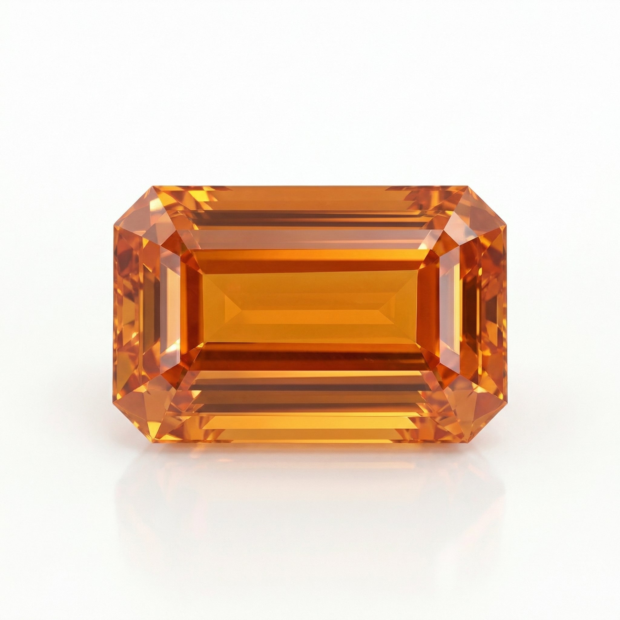 IGI Certified Laboratory Grown Yellowish Orange Sapphire | 12.05 Carat Emerald Cut | Ultra Luxury Statement Gemstone-Saleh Sallom Main image