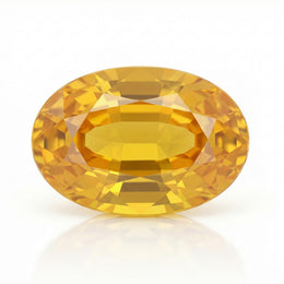 IGI Certified Laboratory Grown Orangy Yellow Sapphire | 9.93 Carat Oval Cut | Premium Statement Gemstone-Saleh Sallom