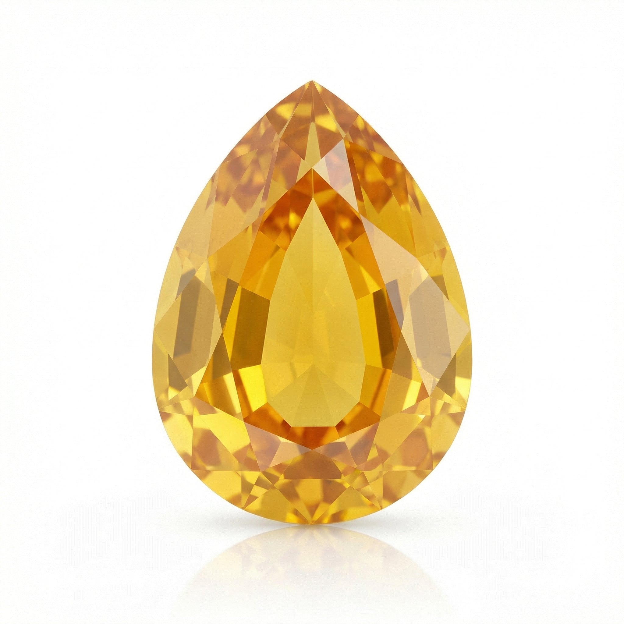 IGI Certified Laboratory Grown Orangy Yellow Sapphire | 4.79 Carat Pear Cut | Luxury Statement Gemstone-Saleh Sallom Main image