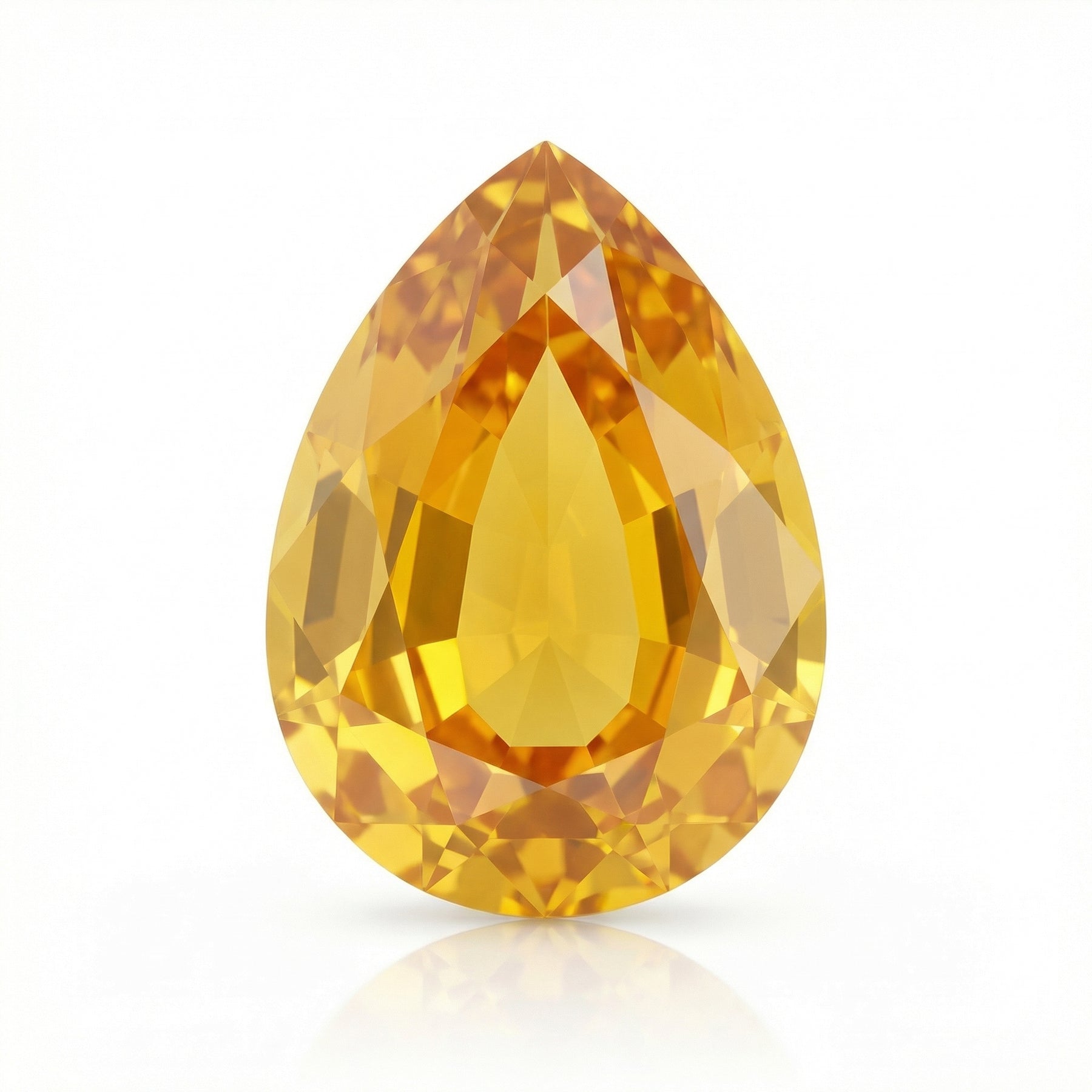 IGI Certified Laboratory Grown Orangy Yellow Sapphire | 4.79 Carat Pear Cut | Luxury Statement Gemstone-Saleh Sallom