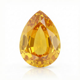 IGI Certified Laboratory Grown Orangy Yellow Sapphire | 4.79 Carat Pear Cut | Luxury Statement Gemstone-Saleh Sallom