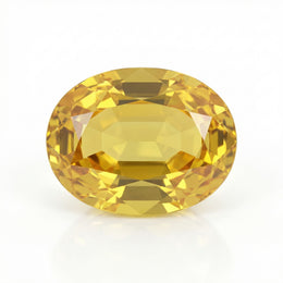IGI Certified Laboratory Grown Yellow Sapphire | 8.97 Carat Oval Cut | Premium Yellow Statement Gemstone-Saleh Sallom