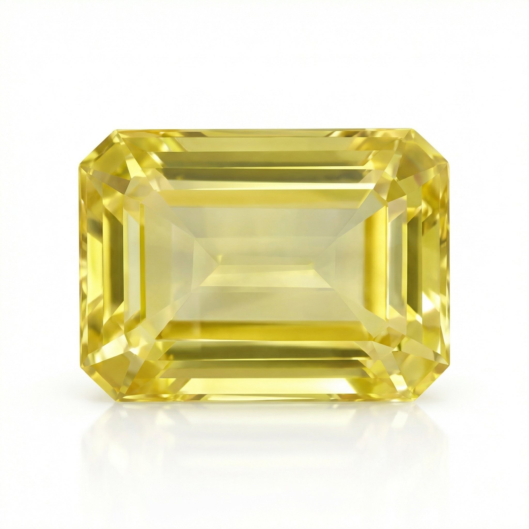 IGI Certified Laboratory Grown Yellow Sapphire | 11.49 Carat Emerald Cut | Premium Yellow Statement Gemstone-Saleh Sallom Main image