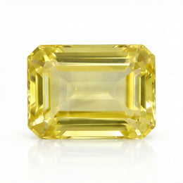 IGI Certified Laboratory Grown Yellow Sapphire | 11.49 Carat Emerald Cut | Premium Yellow Statement Gemstone-Saleh Sallom