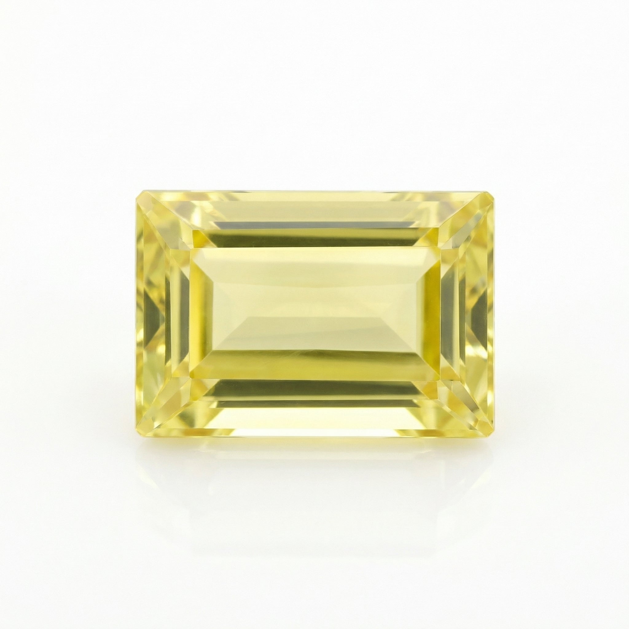 IGI Certified Laboratory Grown Yellow Sapphire | 5.57 Carat Rectangular Step Cut | Elegant Yellow Gemstone-Saleh Sallom Main image