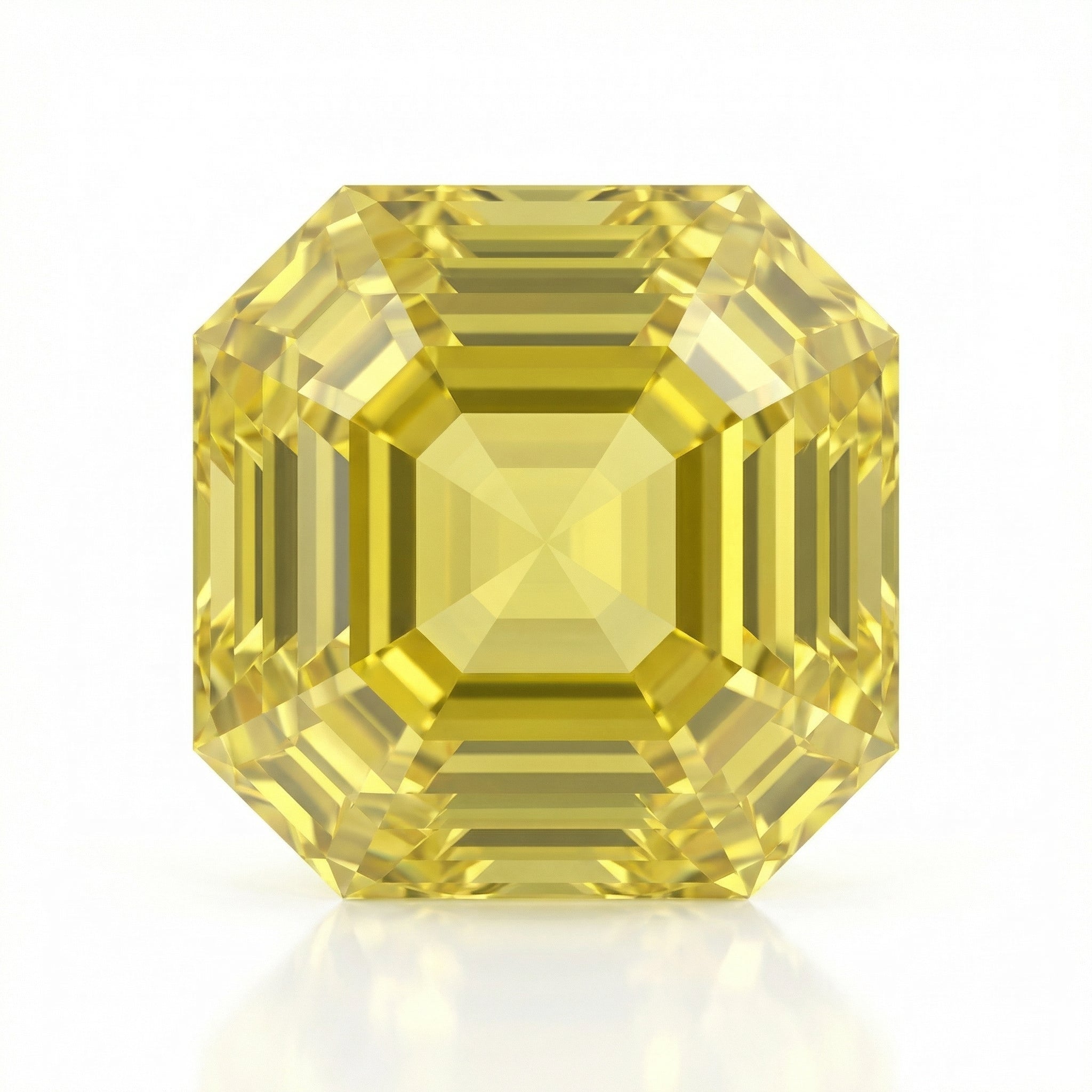 IGI Certified Laboratory Grown Yellow Sapphire | 6.24 Carat Square Emerald Cut | Bright Yellow Luxury Gemstone-Saleh Sallom Main image