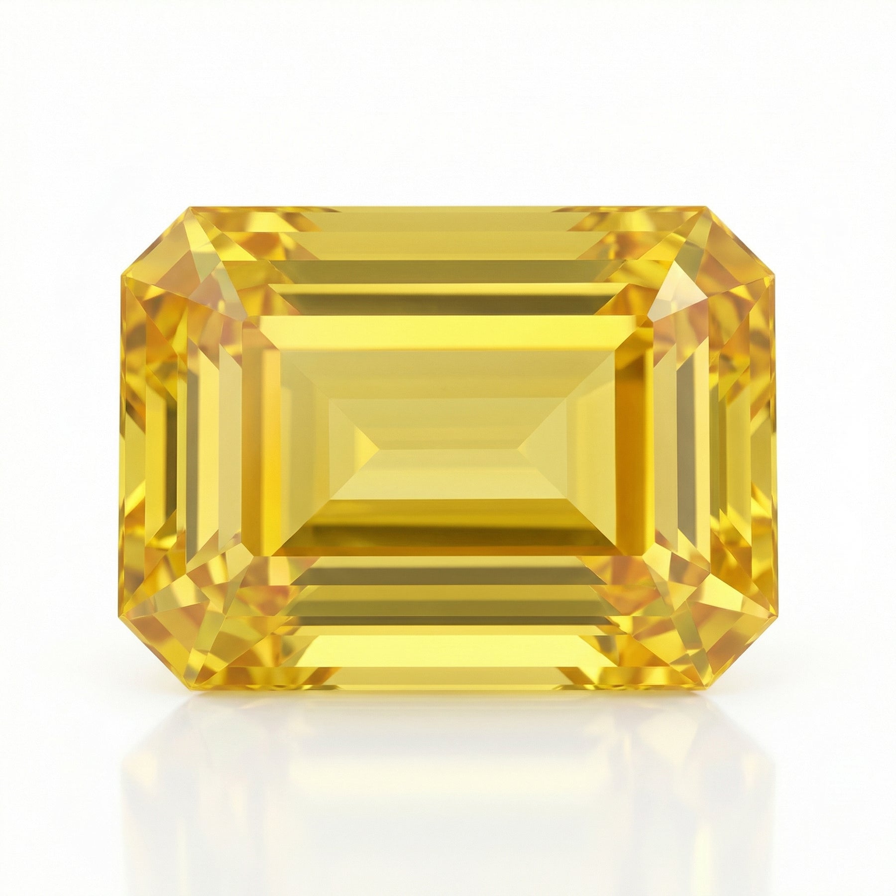 IGI Certified Laboratory Grown Yellow Sapphire | 12.89 Carat Emerald Cut | Vivid Yellow Luxury Gemstone-Saleh Sallom
